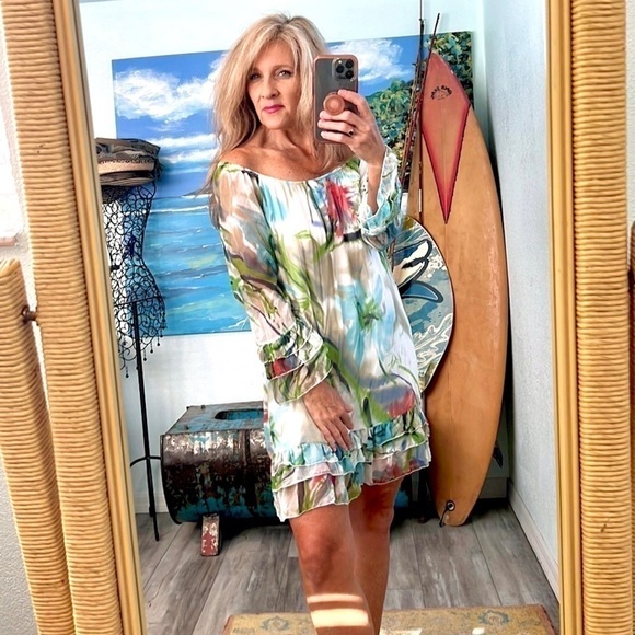 NT by Amati,Watercolors, Completely Lined,Romantic,Dress, Oozes Style, Size S - Picture 1 of 15